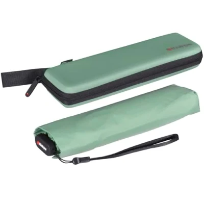 Obrázek Knirps Kapesní deštník Ultra US. 050 Slim Manual lehký a plochý odolný proti bouřce větru 21 cm, Aloe s pouzdrem Eva