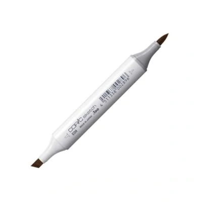 Obrázek COPIC Sketch Marker typ E 09, Burnt Sienna, profesionální zvýrazňovač štětců, se super bushovým hrotem a středním
