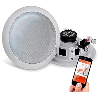 Obrázek Pyle Paar 16,5 cm Bluetooth Flush Mount Unterputzkabel Decken 2 Wege Universal Home Lautsprecher System Spring Loaded Schnelle Verbindungen Polypropylen Konus Polymer Hochtöner Stereo Sound 200 Watt