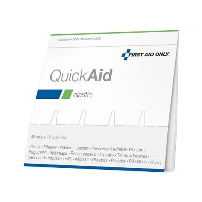 Obrázek First Aid Only QuickAid náhradní balení elastických náplastí (45 kusů) 45 pro snadné vyjmutí z dávkovače jednotlivě a sterilně zabaleno P 44006 00