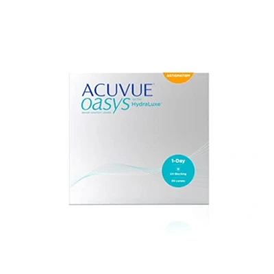 Obrázek ACUVUE OASYS 1 Day for Astigmatism kontaktní čočky denní s příjemným pocitem při nošení 0 dpt, Cyl 1.25, Ach 90 a BC 8,5 UV ochranou proti vysychání čoček