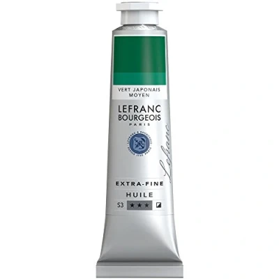 Obrázek Lefranc Bourgeois 405100 extra jemná olejová barva v umělecké kvalitě z vysoce kvalitních pigmentů, živé barvy, vysoká světlostálost, 40 ml tuba japonská zelená střední