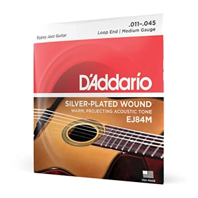 Obrázek D&#039;Addario struny na kytaru westernovou akustickou akustické kytary EJ84M Gypsy Jazz nylonové Medium 011&#039; 045&#039; Loopend