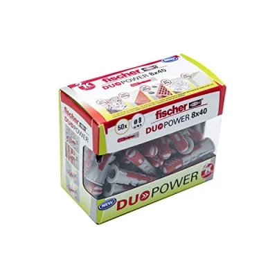 Obrázek fischer Duopower Dübel, Grau Plus Rot, DIY, 50 Stück, 536387, 8 x 40