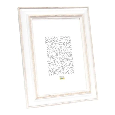 Obrázek Deknudt Frames S221H1 fotorámeček 18 x 24 Basic, Bílá S Béžová, Dřevo foto