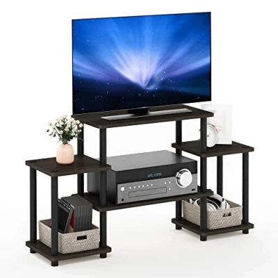 Obrázek Furinno Turn N Tube TV Schrank, Fernsehtisch, Regal, Dunkelbraun/Schwarz, 105.4 (B) x 58 (H) 29.5 (T) cm