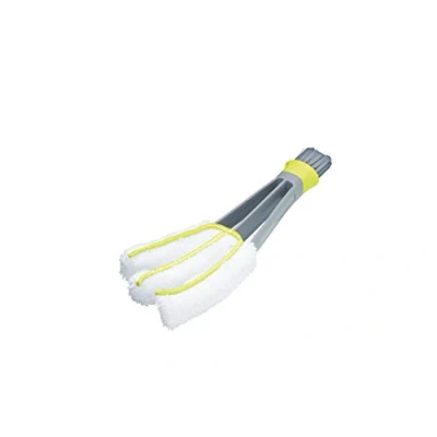 Obrázek KitchenCraft Jalousienreiniger, Doppelseitige Reinigung, Mikrofaser, Grau Weiß Gelb, Waschbar, Kunststoffgriff, Lamellenreiniger, Rolladenreiniger, 4.5 cm x 9 4