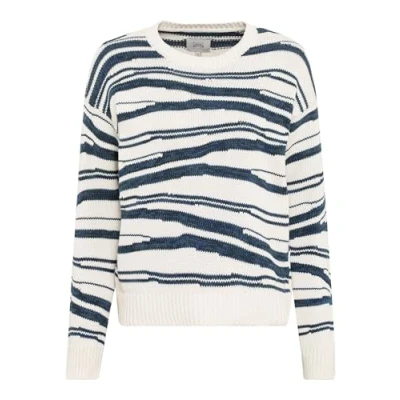 Obrázek camel active Damen Intarsien Strickpullover aus Reiner Baumwolle Blau Weiß Womenswear XL