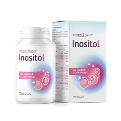 Obrázek effective nature inositol kapsle 120 kusů Při poruchách cyklu způsobených PCO syndromem s myo inositolem a D chiro veganské bez přísad