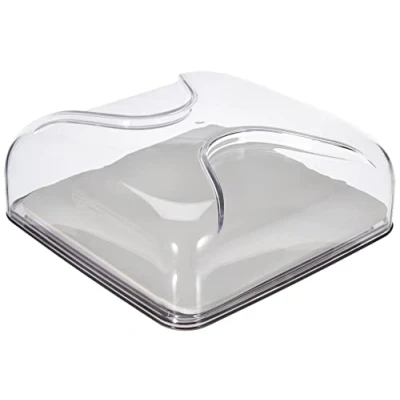 Obrázek Guzzini Gocce, Quadratische Käseglocke Himmelgrau, 25,5 x h11,5 cm 27000092