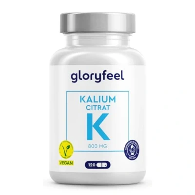 Obrázek Draslík 120 kapslí s 800 mg draslíku (z citrátu draselného) v denní dávce pro krevní tlak, svalovou funkci a nervový systém* veganský, optimální dávkování, laboratorně testováno