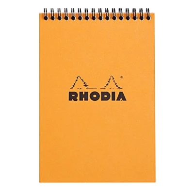 Obrázek Poznámkový blok Rhodia 16500C (s dvojitou spirálou, DIN A5, hranatý, 80 g, 14,8 x 21 cm, listů) 1 kus oranžový