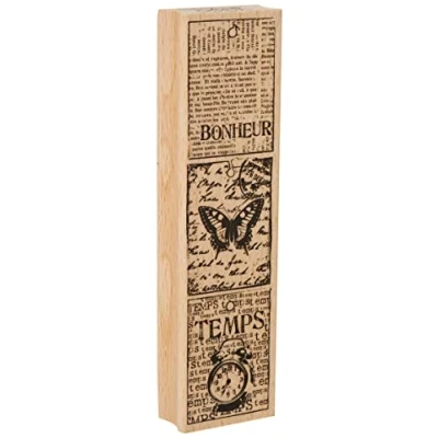 Obrázek Florilèges Design Scrapbooking Stempel, kleine Vintage Etiketten, Holz, Gummi, beige, 5 x 4 2.5 cm