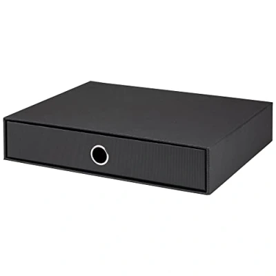 Obrázek Rössler Papier 1524452700 S.O.H.O. Zásuvkový box pro DIN A4, s otvorem držadlo, černý, 343 x 250 65 mm, 1 kus