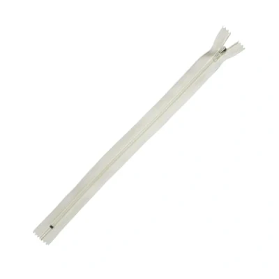 Obrázek Trimz 50 cm ( 50,8 cm) One Way Endstück Reißverschluss mit 4 mm Zähne 1 PC, Polyester, Creme, x
