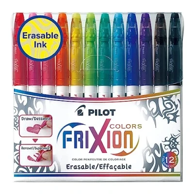 Obrázek 4144S12TB Pilot Frixion Color Pouzdro s 12 fixami a 21stránkové omalovánky