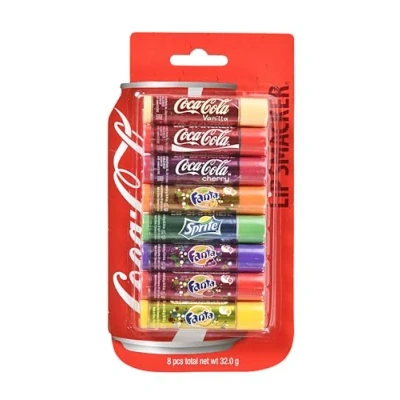 Obrázek Lip Smacker Coca Cola Party Pack, sada s 8 balzámy na rty originálními příchutěmi od Cola, Fanta a Sprite