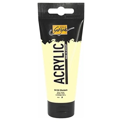 Obrázek KREUL 84136 Solo Goya Acrylic, 100ml tuba ve slonové kosti, krémová, mnohostranně použitelná akrylová barva studijní kvalitě, na vodní bázi, rychle a matně schnoucí, dobře krycí, vodotěsná