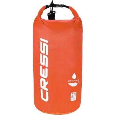 Obrázek Cressi Unisex Dry Bag vodotěsné tašky pro dospělé s dlouhým nastavitelným popruhem přes rameno potápění, jízdu na člunu, kajak, rybaření, rafting, plavání, kempování a snowboarding, oranžová, 20