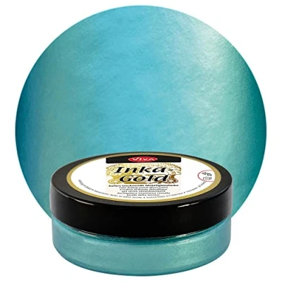 Obrázek Viva Decor Inka Gold 62,5 g (tyrkysová) snadno aplikovatelná, vosková metalická lešticí pasta. Rychle schnoucí kovový lesk, vysoce lesklý efekt pro kutily. Dekorační pasta na dřevo, hlínu a terakotu