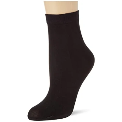 Obrázek Nur Die ponožky Cotton 60 DEN neprůhledné v matném vzhledu z bavlny pohodlný pas dámy, černá