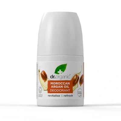 Obrázek Dr. Organic Marocký arganový olej, deodorant, bez hliníku, pro muže a ženy, přírodní, veganský, pokusů na zvířatech, parabenů SLS, Recycelt &amp; Recyclebar, certifikováno Bio, 50 ml