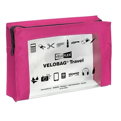 Obrázek VELOFLEX 2705371 VELOBAG Travel DIN A5 taška na drobnosti, kapsa zip, víceúčelová taška, textil a PVC, růžová, 1 kus