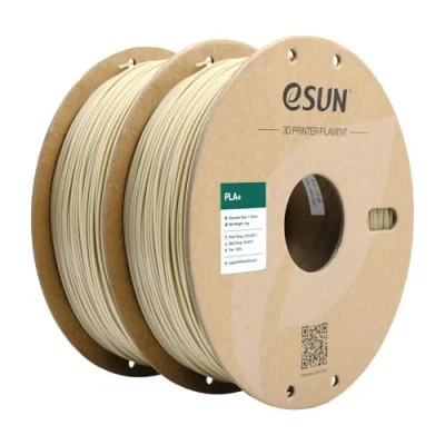 Obrázek eSUN PLA+ Filament 1,75 mm, PLA pro 3D tiskárny, přesnost rozměrů +/ 0,03 1 kg na cívku, 2 cívky struna kostní bílá
