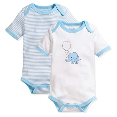 Obrázek Playshoes Unisex dětské malé děti Multipack Baby body, bleu 1/4 rukáv balení 2 ks slon
