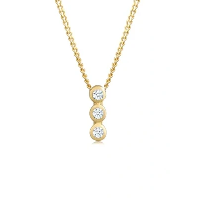 Obrázek Elli DIAMONDS řetízek dámský kruh Geo Trio s diamantem (0. 045 ct.) v 585 žlutém zlatě, Žluté zlato, Diamant