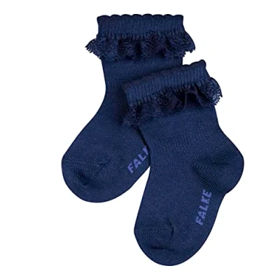 Obrázek FALKE ponožky Romantic Lace Bavlna Baby bílá růžová mnoho dalších barev krátké dětské bez motivu tenké slavnostní s krajkou z volánů ideální ke křtinám 1 pár, modrá