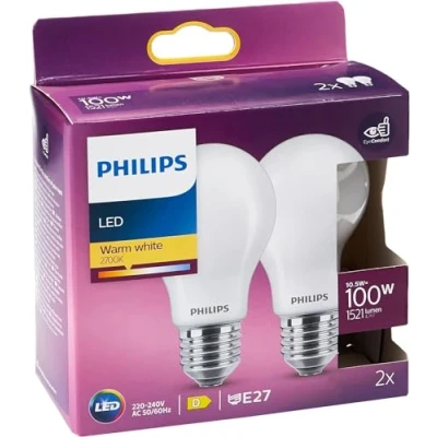 Obrázek Philips LED Classic E27 Filament žárovky (100 W), matné s teplým bílým světlem, energeticky úsporné osvětlení dlouhou životností