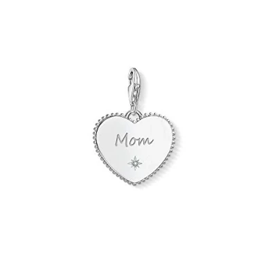 Obrázek Thomas Sabo Dámský přívěsek ve tvaru srdce máma Charm Club 925 Sterlingové stříbro 1685 051 21, Stříbrná, žádný drahokam