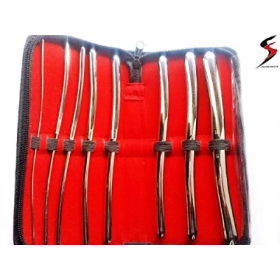 Obrázek SS Hegar Sounds Dilatator Urethral Chirurgische Gyne Diagnosegerät Set Harnröhren Dilator 8 Stifte mit Doppelenden 1mm bis 16mm Elegant und diskret im schwarzen Etui