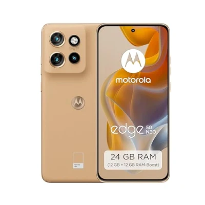 Obrázek Motorola Smartphone edge50 neo (6,36&quot; Super HD displej, 50MP kamera + Moto KI, 12/512 GB, 4310 mAh, Android 14) Lattè (umělá kůže), vč. ochranného krytu držáku mobilního telefonu