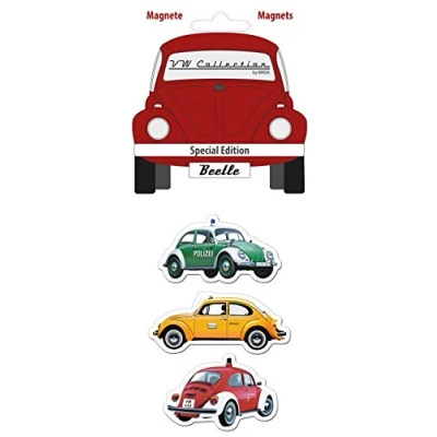 Obrázek BRISA VW Collection Volkswagen magnety na lednici kancelář nástěnnou stěnu s motivy brouků/Beetle (sada 3 ks / speciální vozidla/barevná)