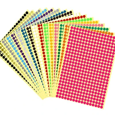 Obrázek JANYUN 6528 Stück Bunte Selbstklebende Klebepunkte Aufkleber 6mm Runde Punktaufkleber 16 Farben Kleine Farbkodierung Etiketten Markierungspunkte zum Beschriften (6mm)