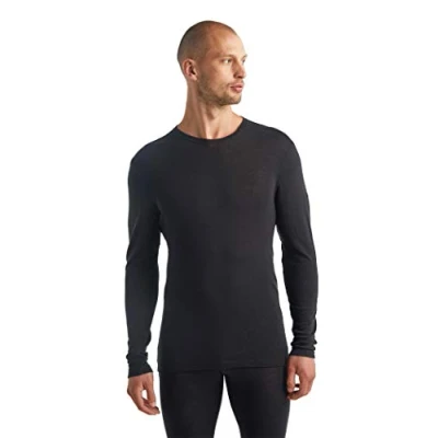 Obrázek Icebreaker Herren 175 Mittelschweres Everyday Top Langarm Rundhals T Shirt 100% Merinowolle Basisschicht Black, XL