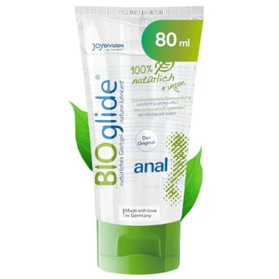 Obrázek JOYDIVISION Original BIOglide Anal 80 ml I Zvlhčující a ošetřující prostředek 100% přírodní &amp; veganský gel na vodní bázi Jako lubrikační kompatibilní s latexovým kondo Men