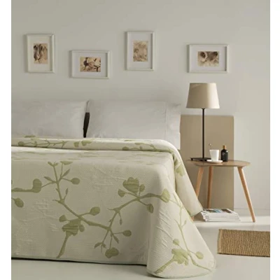 Obrázek VIALMAN Colcha Bouti Ligera Leichte Tagesdecke Sofia 20, Baumwolle Polyester, grün, Cama 135: 230 x 270 cm, 2