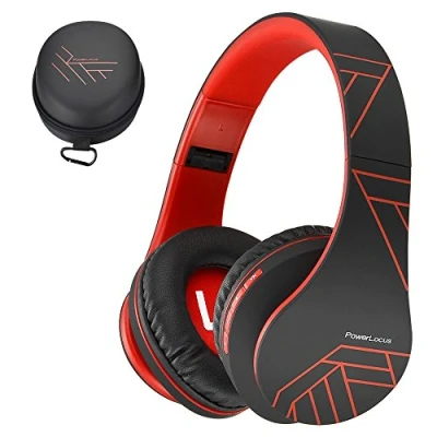 Obrázek Bluetooth over ear sluchátka přes hlavu (uši) PowerLocus, bezdrátová skládací stereo