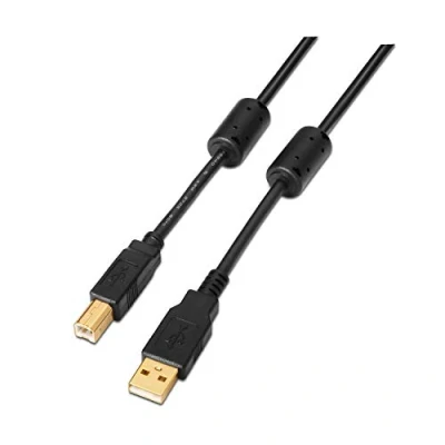 Obrázek AISENS A101 0009 Kabel USB 2.0 Drucker mit Ferrit, 2 m, Schwarz