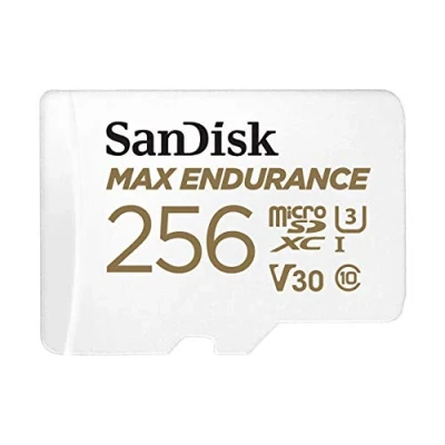 Obrázek SanDisk Paměťová karta MAX ENDURANCE microSDXC s adaptérem 256 GB (pro palubní kamery a domácí monitorovací systémy, přenos 100 MB/s, V30, třída 10, U3)