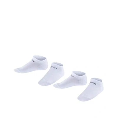 Obrázek ESPRIT Unisex Dětské Foot Logo 2 kusy ponožek do tenisek prodyšná udržitelná biologická bavlna zesílená krátká odolnost, protiskluzové, plochý šev jednobarevný multipack páry, bílá (Off white 2010).