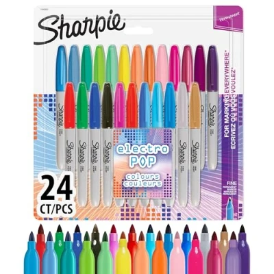Obrázek Sharpie Permanentní popisovač Popisovače s jemným hrotem smíšené pop a originální barvy Electro 24 kusů tržních sad