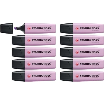 Obrázek Zvýrazňovač STABILO Boss Original Pastel balení 10 ks třpytivý fialový