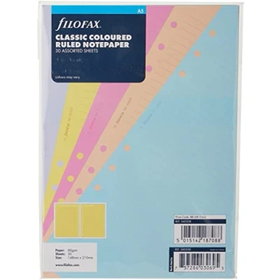 Obrázek Filofax 340508 poznámkový papír Classic A5, linkovaný, tříděný