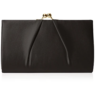 Obrázek Swanky Swans Mira Satin Classic Frame Bag Clutch, stříbrná (Silver)