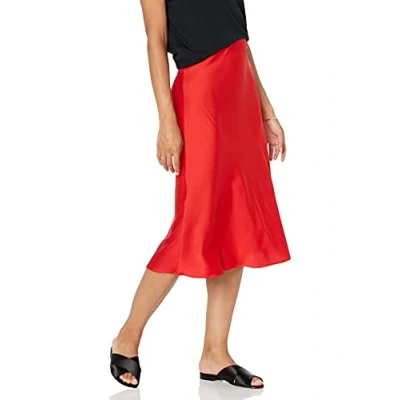 Obrázek The Drop Damen Maya Rock, seidiger Slip Skirt Stil, Rot, M