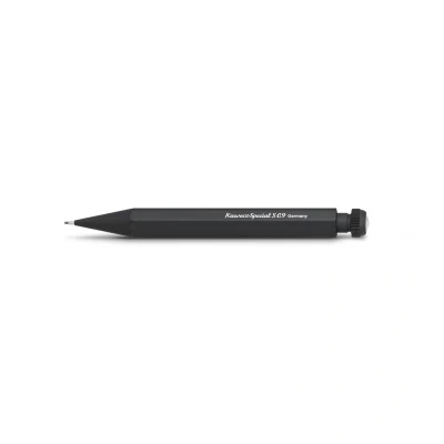 Obrázek Kaweco SPECIAL S mechanická tužka černá 0,9 mm I z vysoce kvalitního hliníku pro kreslení luxusní tisková tužka, doplnitelná mazací gumou inkoustová 10,5 cm